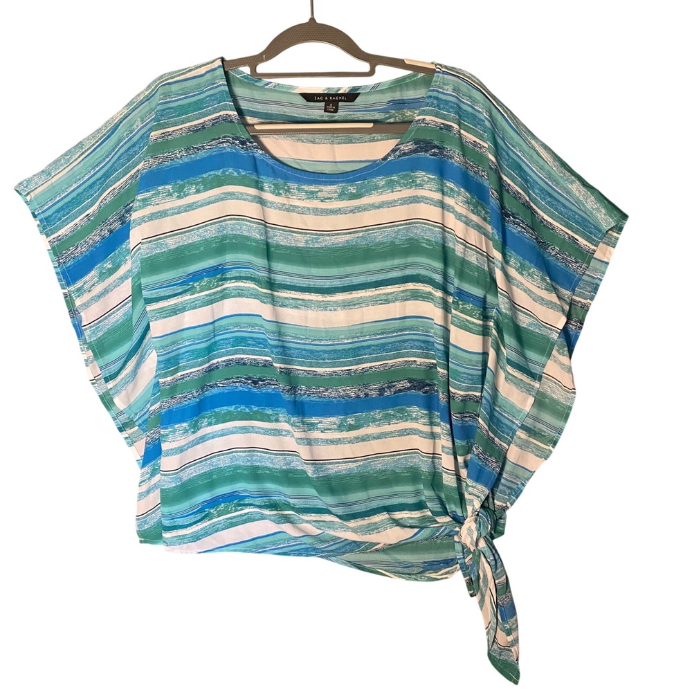 Zac & Rachel Women's Small Striped Tie Waist Kaftan Top